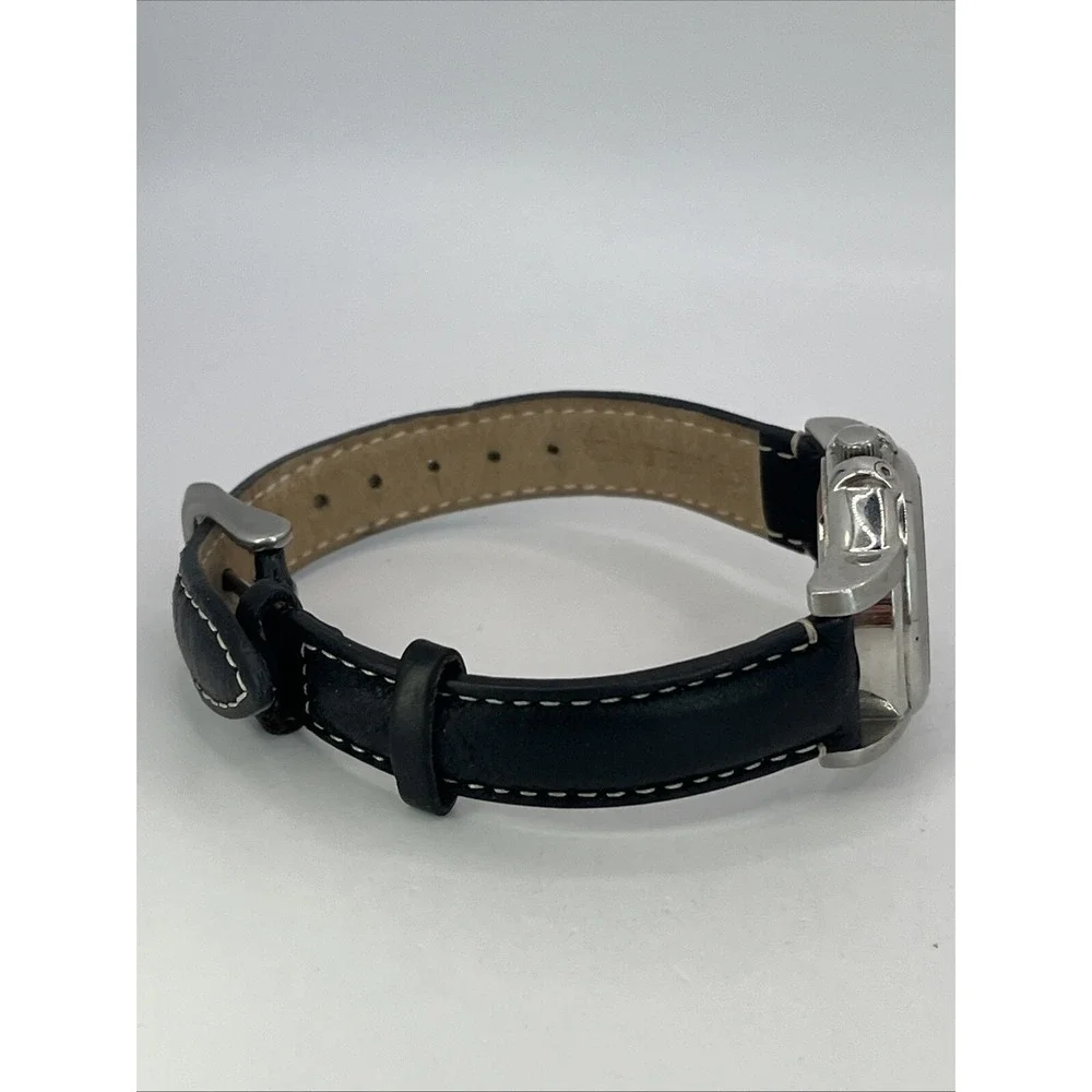 Eddie Bauer Women's Quartz Watch Black Leather Band‎ 28mm Case- New Battery